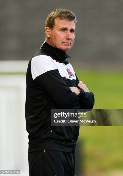 Londonderry , United Kingdom - 15 June 2018; Dundalk manager Stephen Kenny during the SSE Airtricity League Premier Division match between Derry City...
