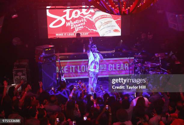 Ty Dolla $ign performs onstage as Stoli Vodka hosts "Loud And Clear" global advertising campaign launch event with Ty Dolla $ign and DJ Megan Ryte at...