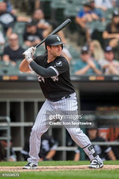 Chicago White Sox third baseman Matt Davidson at bat during a game between the Cleveland Indians and the Chicago White Sox on June 14 at Guaranteed...