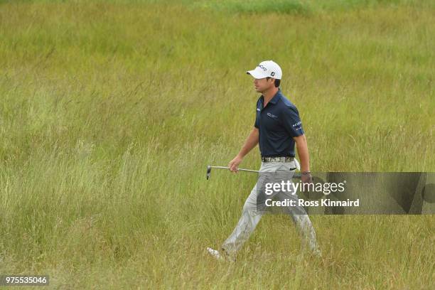 Brian Harman of the United States walks to the 11th green during the second round of the 2018 U.S. Open at Shinnecock Hills Golf Club on June 15,...