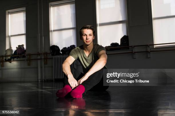 Chicago Academy for the Arts ballet student Zachary Jeppsen seen inside one of the facility's dance studios on Thursday, Dec. 14, 2017. Jeppsen...