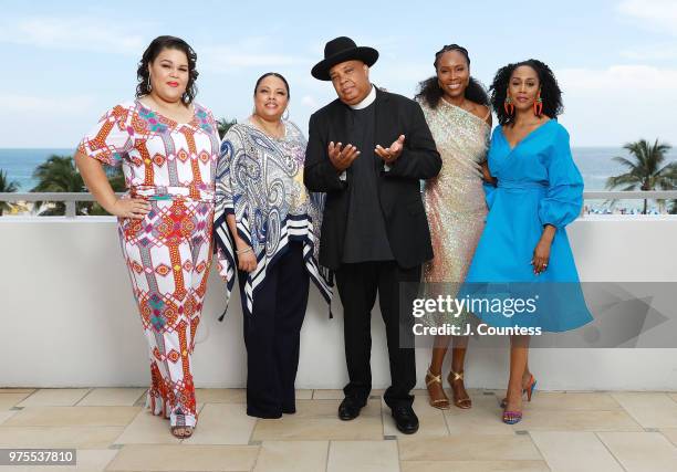 Actors Britney Young, Justine Simmons, Rev. Run, Sydelle Noel and Simone Missick pose for a portrait during the 22nd Annual American Black Film...