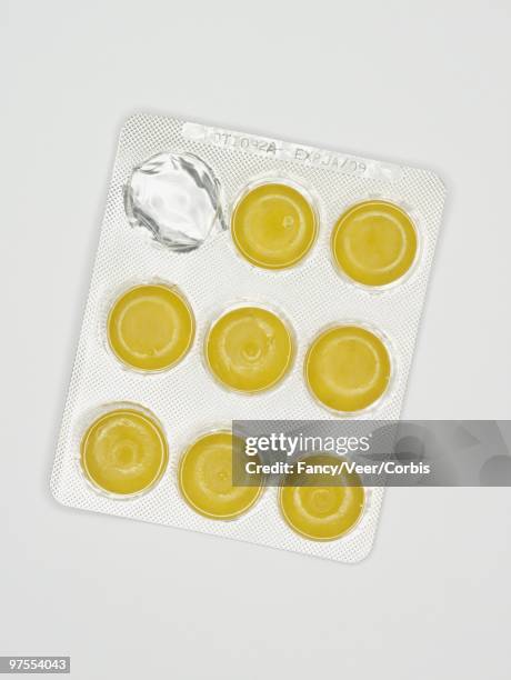throat lozenges in blister pack - cough lozenge stock pictures, royalty-free photos & images