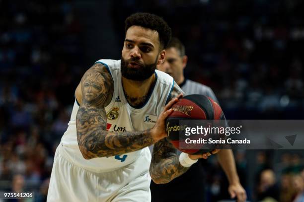 Jeffery Taylor, #44 forward of Real Madrid during the Liga Endesa game between Real Madrid and Kirolbet Baskonia at Wizink Center on June 15, 2018 in...