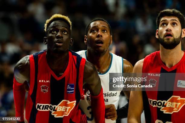 Ilimane Diop, #12 center of Kirolbet Baskonia during the Liga Endesa game between Real Madrid and Kirolbet Baskonia at Wizink Center on June 15, 2018...