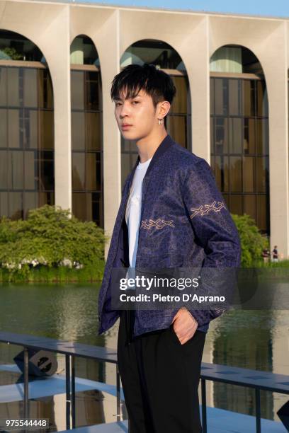 Victor Ma attends the Ermenegildo Zegna show during Milan Men's Fashion Week Spring/Summer 2019 on June 15, 2018 in Milan, Italy.