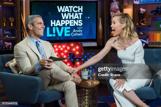 Pictured : Andy Cohen and Leslie Bibb --