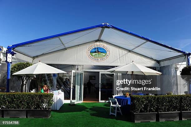 The Barclays Lehman Hospitality Tent as seen on the third fairway during the final round of the AT&T Pebble Beach National Pro-Am at Pebble Beach...