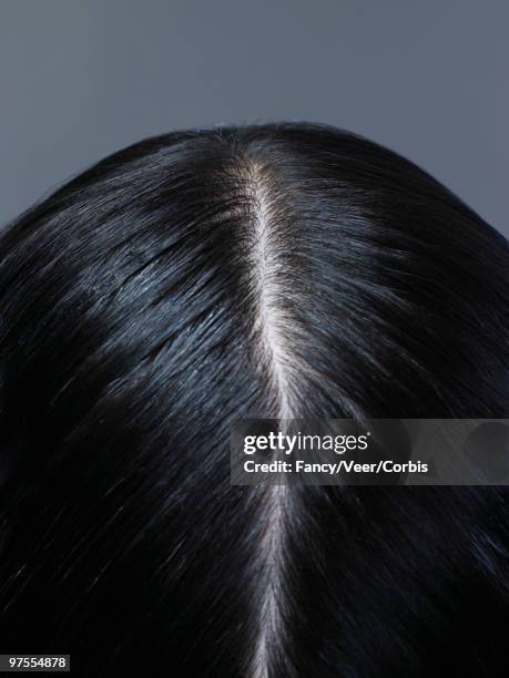 parted hair - hair part stock pictures, royalty-free photos & images