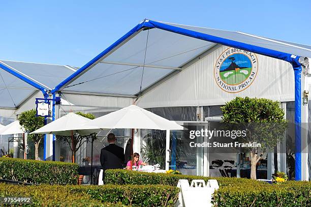 The Barclays Lehman Hospitality Tent as seen on the third fairway during the final round of the AT&T Pebble Beach National Pro-Am at Pebble Beach...