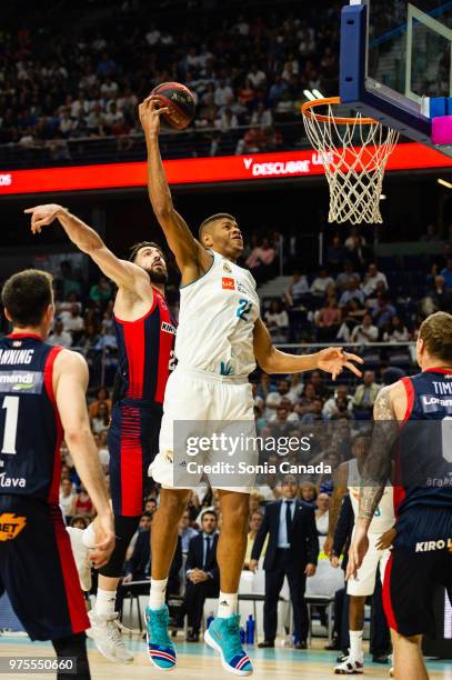 Tavares, #22 center of Real Madrid during the Liga Endesa game between Real Madrid and Kirolbet Baskonia at Wizink Center on June 15, 2018 in Madrid,...