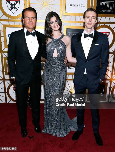 Actor Vince DePaul, producer Samson Day and actress Caroline Day attend the Harvard Business School Club's 3rd Annual Leadership Gala Dinner at the...