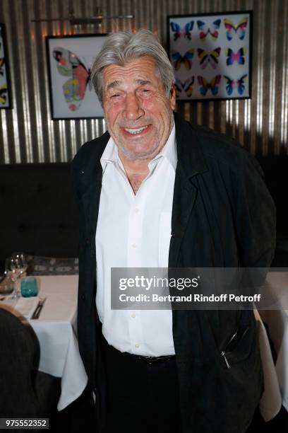 Actor Jean-Pierre Castaldi attends the "Street Art butterflies" by Charlotte Joly Exhibition Preview at Veramente, on June 15, 2018 in Paris, France.