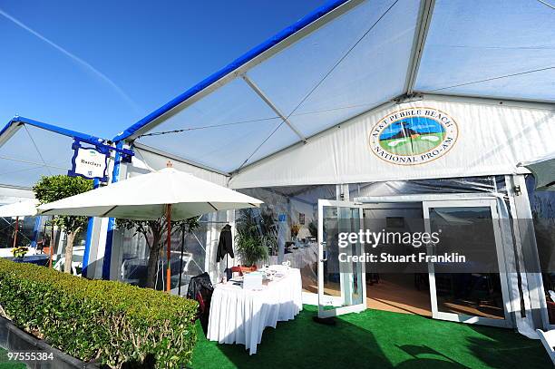 The Barclays Lehman Hospitality Tent as seen on the third fairway during the final round of the AT&T Pebble Beach National Pro-Am at Pebble Beach...