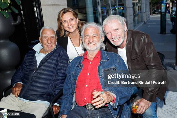 Charles Gerard, CEO of Veramente Muriel Esnault, Jean-Paul Belmondo and Geoffroy Thiebaut attend the "Street Art butterflies" by Charlotte Joly...