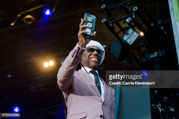Nile Rogers and Chic perform onstage during Belsonic Festival at Ormeau Park on June 15, 2018 in Belfast, Northern Ireland.
