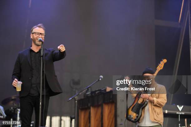Matt Berninger and Scott Devendorf of The National perform at Energia Park on June 15, 2018 in Dublin, Ireland.