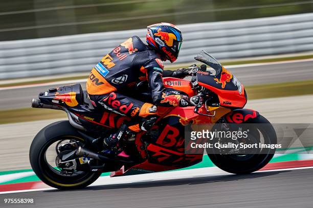 Bradley Smith of Great Britain and Red Bull KTM Factory Racing rides during free practice for the MotoGP of Catalunya at Circuit de Catalunya on June...