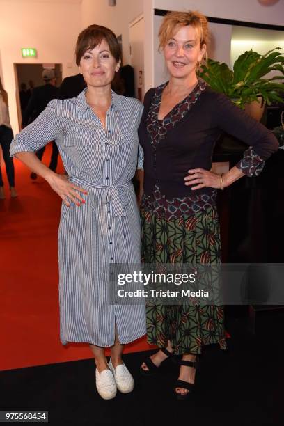 Carolina Vera and Margarita Broich attend the Cocktail prolonge to the Semi-Final Round of Judging of the International Emmy Awards 2018 on June 15,...