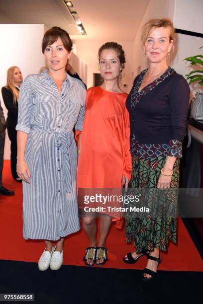 Carolina Vera, Luise Helm and Margarita Broich attend the cocktail party during the semi-final round of judging of the International Emmy Awards 2018...