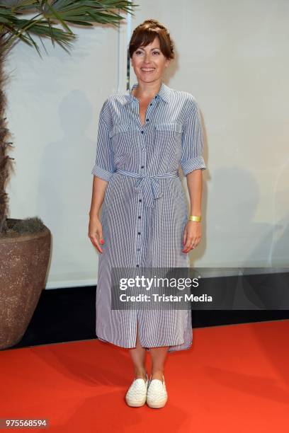 Carolina Vera attends the cocktail party during the semi-final round of judging of the International Emmy Awards 2018 on June 15, 2018 in Berlin,...