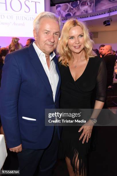 Klaus Wowereit and Veronica Ferres attend the Cocktail prolonge to the Semi-Final Round of Judging of the International Emmy Awards 2018 on June 15,...