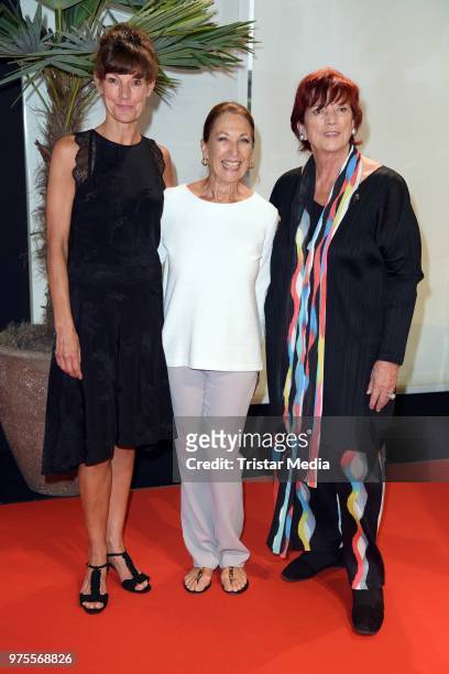 Daniela Ziegler, Regina Ziegler and her daughter Tanja Ziegler attend the cocktail party during the semi-final round of judging of the International...