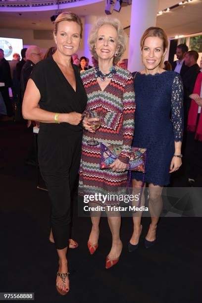 Carola Ferstl, Isa von Hardenberg and Jule Goelsdorf attend the Cocktail prolonge to the Semi-Final Round of Judging of the International Emmy Awards...