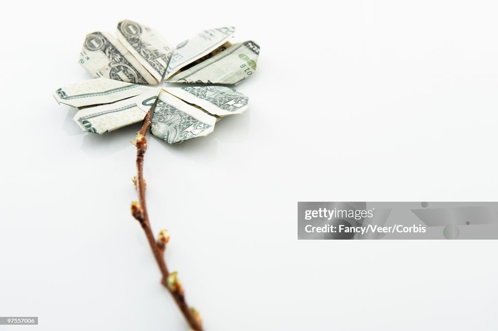 Four-Leaf Clover Made of US currency