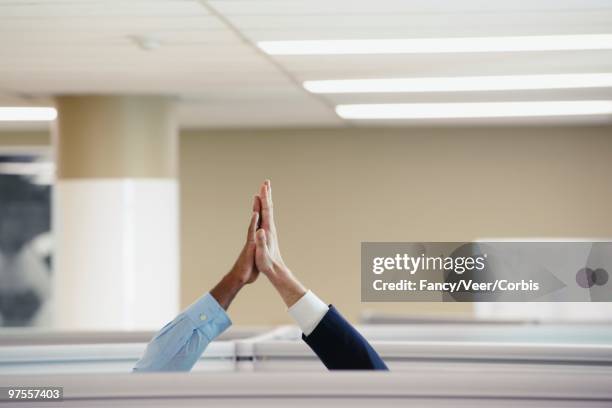 high five - african american and happy and close up and office stock pictures, royalty-free photos & images