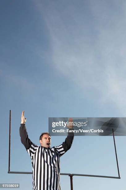 referee signaling touchdown - touchdown letters stock pictures, royalty-free photos & images