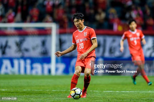 Jeju FC Defender Cho Yong-Hyung in action during the AFC Champions League 2018 Group Stage G Match Day 4 between Jeju United and Guangzhou Evergrande...