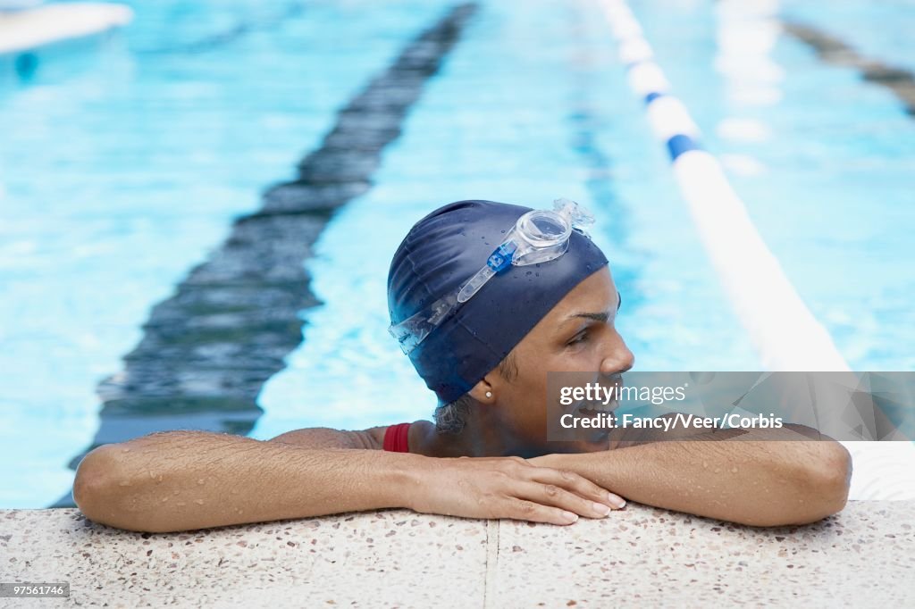 Woman in swimming pool