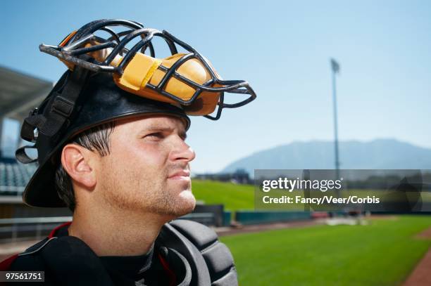 catcher at baseball diamond - baseball catcher ストックフォトと画像