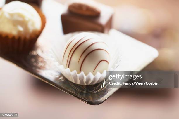 white chocolate truffle - small dinner party stock pictures, royalty-free photos & images