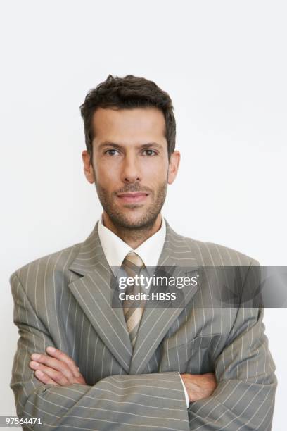 confident businessman - gray pinstripe stock pictures, royalty-free photos & images