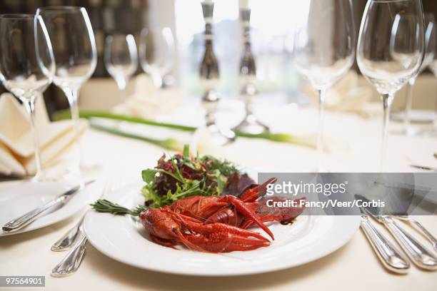 crayfish dinner - black tie dinner stock-fotos und bilder