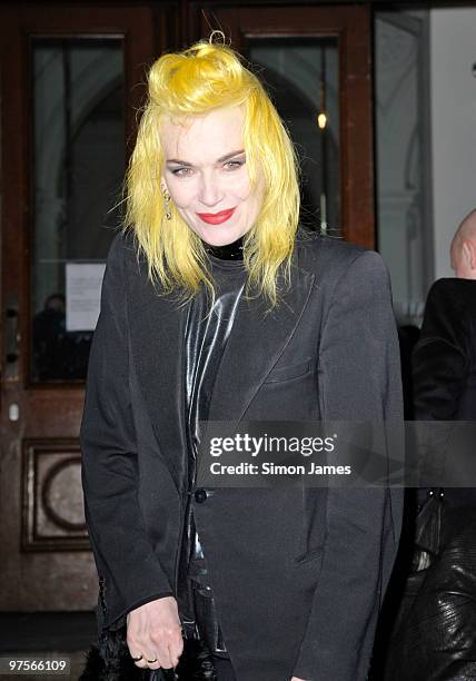 Pam Hogg arrives at the Woman For Woman International reception on March 8, 2010 in London, England.