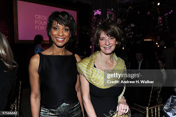 Newscaster Sade Baderinwa, and Norwegian Ministry of Foreign Affairs official Mona Juul attend the Inaugural Gala Dinner for the Cecilia Attias...
