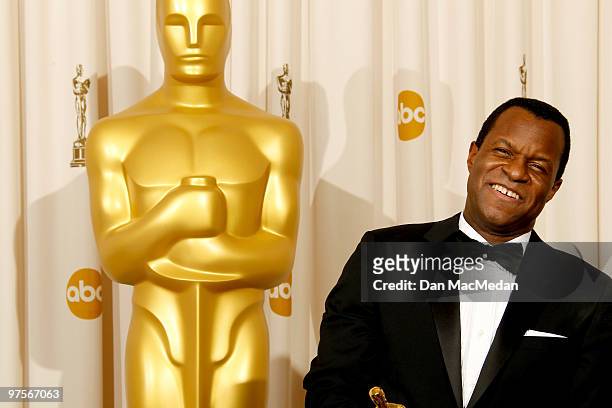 Screenwriter Geoffrey Fletcher, winner Best Adapted Screenplay Award for "Precious" poses in the press room at the 82nd Annual Academy Awards held at...