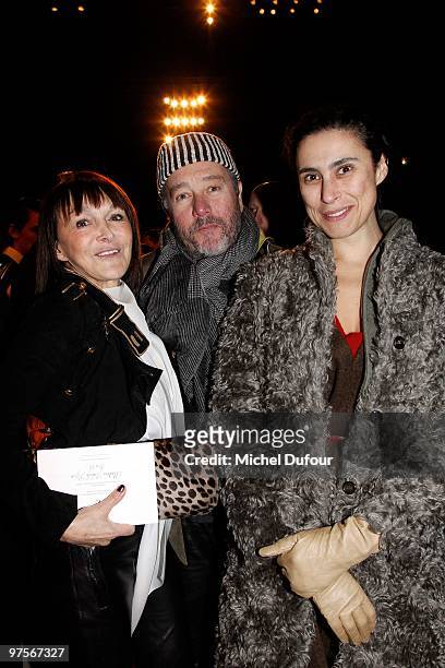 Catherine Orban, Philippe Starck and Yasmine Starck during the Yves Saint-Laurent Ready to Wear show as part of the Paris Womenswear Fashion Week...