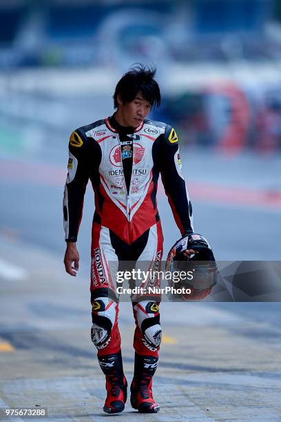 Tetsuta Nagashima of Japan and Idemitsu Honda Team Asia Kalex during the free practice of the Gran Premi Monster Energy de Catalunya, Circuit of...