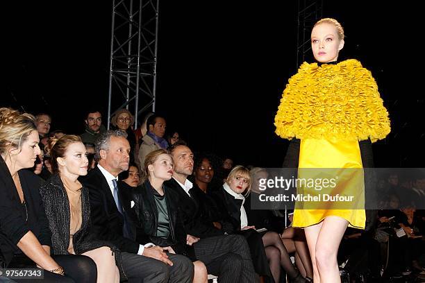 Kylie Minogue, Robert Pollet, Melanie Thierry, Guest and Aissa Maiga during the Yves Saint-Laurent Ready to Wear show as part of the Paris Womenswear...