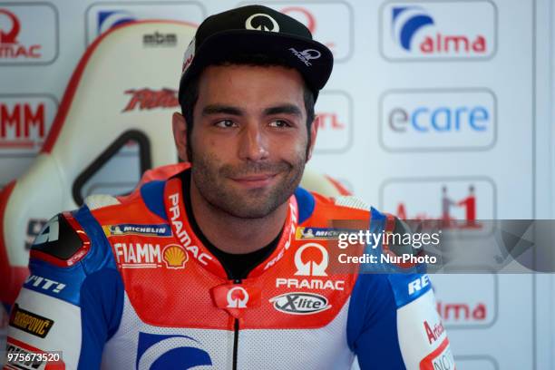 Danilo Petrucci of Italy and Alma Pramac Racing Ducati during the free practice of the Gran Premi Monster Energy de Catalunya, Circuit of Catalunya,...