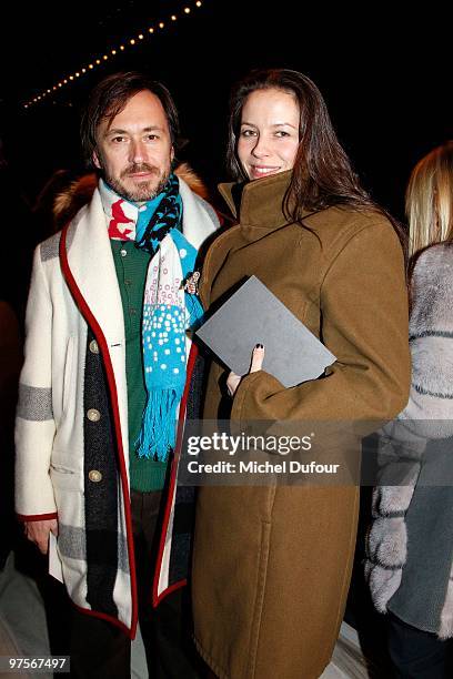Marc Newson and Charlotte Stockdale during the Yves Saint-Laurent Ready to Wear show as part of the Paris Womenswear Fashion Week Fall/Winter 2011 at...