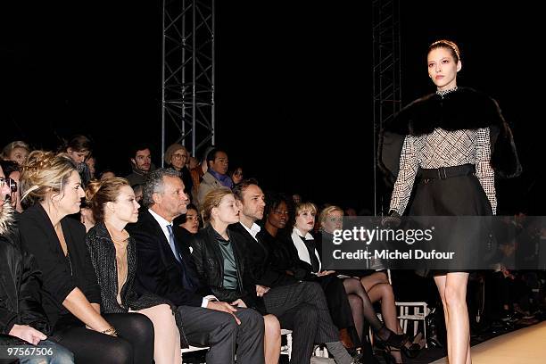 Kylie Minogue, Robert Pollet, Melanie Thierry, Guest and Aissa Maiga during the Yves Saint-Laurent Ready to Wear show as part of the Paris Womenswear...