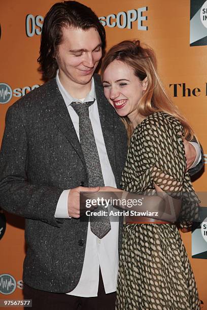 Actors Paul Dano and Zoe Kazan attend the premiere of "The Exploding Girl" at the Tribeca Grand Hotel on March 8, 2010 in New York City.