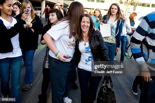Patti Bieber is seen outside the Q102 radio station prior to an appearance by singer Justin Bieber on March 8, 2010 in Bala Cynwyd, Pennsylvania.