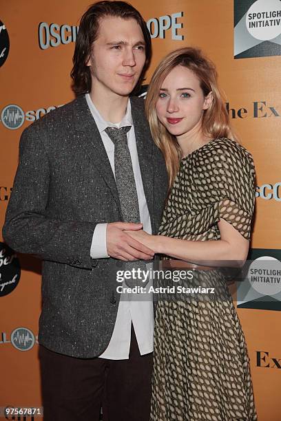 Actors Paul Dano and Zoe Kazan attend the premiere of "The Exploding Girl" at the Tribeca Grand Hotel on March 8, 2010 in New York City.