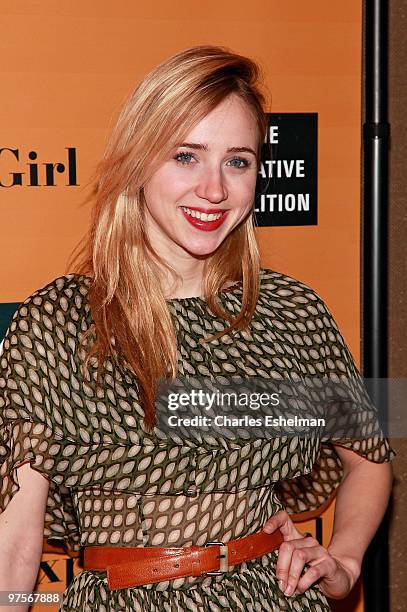 Actress Zoe Kazan attends the premiere of "The Exploding Girl" at the Tribeca Grand Hotel on March 8, 2010 in New York City.